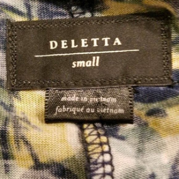 Anthro Deletta Dense Forest Leaf Print Hi Low Tank - Picture 4 of 8